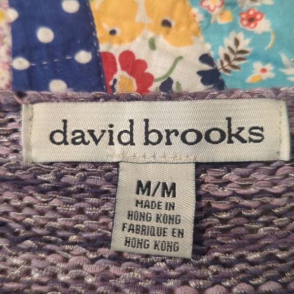 David Brooks Purple Gray Variegated Crew Neck Rolled Hem Sweater Women's Size M - Picture 5 of 8